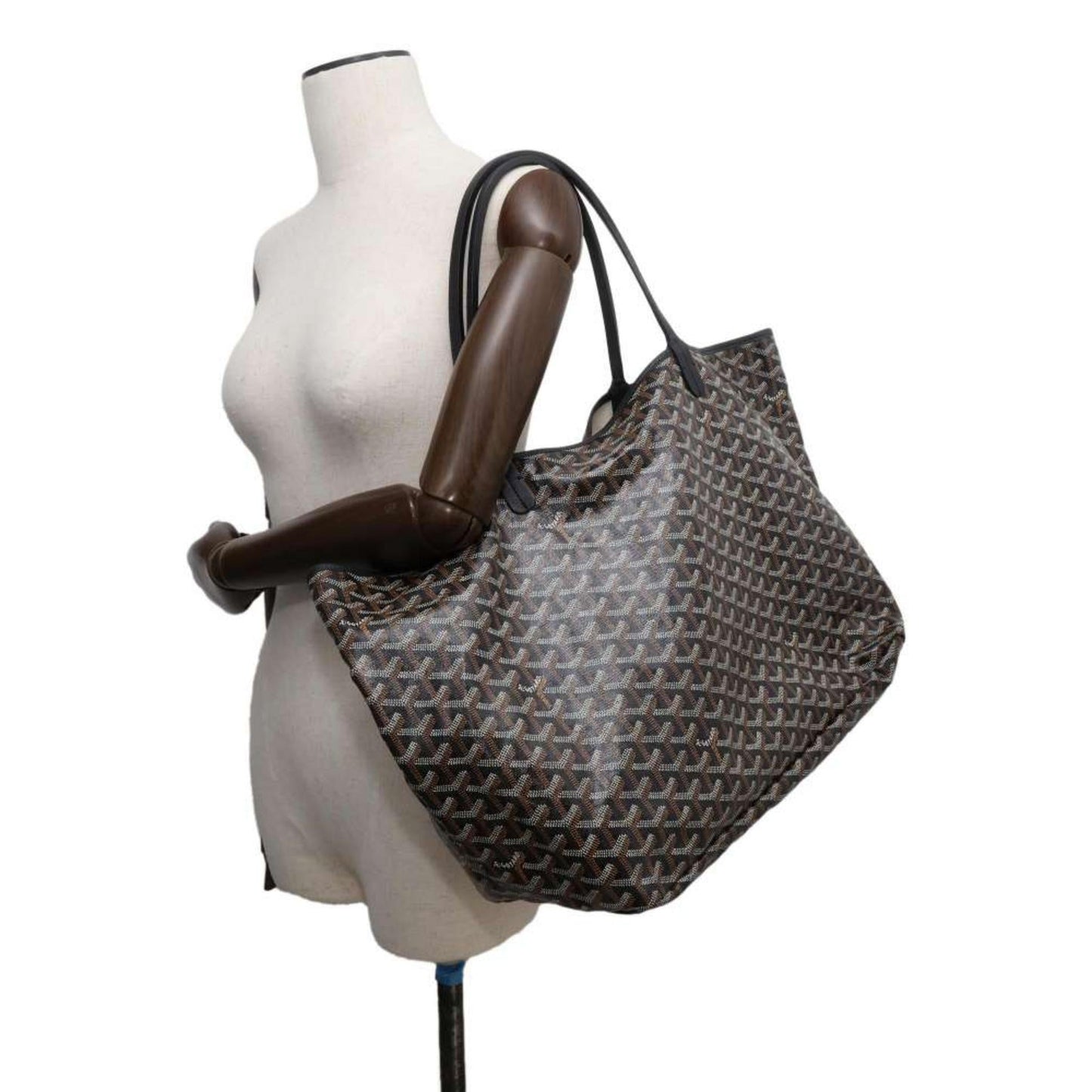 Goyard Saint Louis PVC Leather Black Tote Bag Preloved