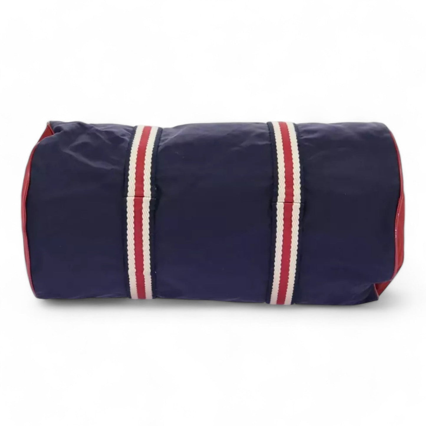 Gucci Sherry Line Hand Bag Nylon 2way Navy Red Shoulder Strap Handle Drop Vintage Unisex Made in Italy