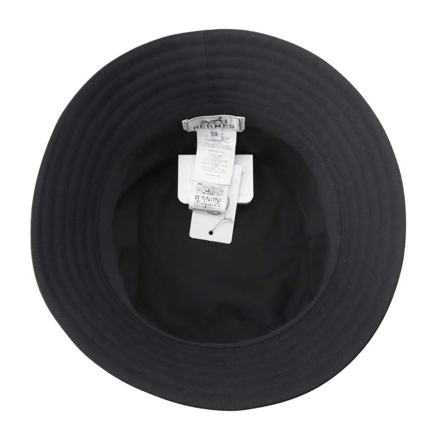HERMES 9636415 Cotton Black Hat New