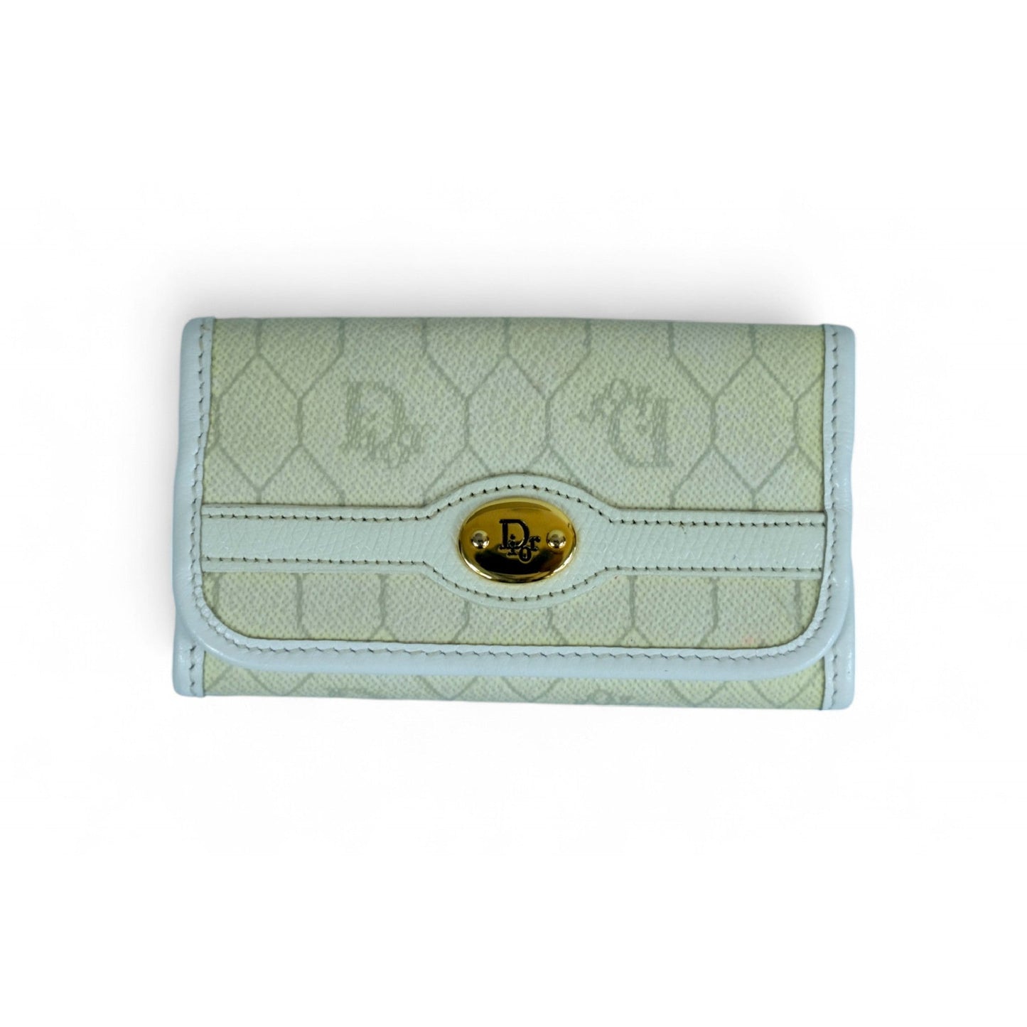 Christian Dior Key Holder White Gold Tone Hardware Ladies Designer