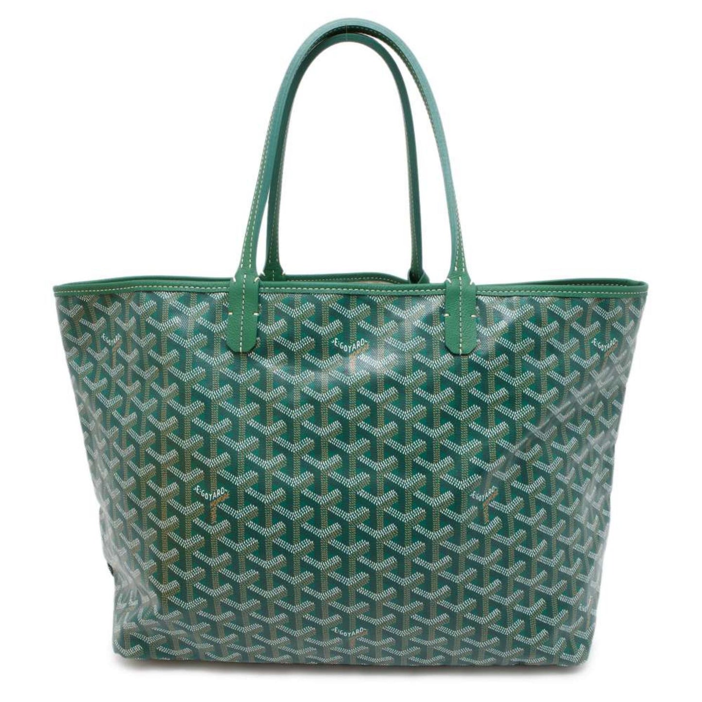 GOYARD Sun Louis PVC Leather Green Tote Bag Preloved