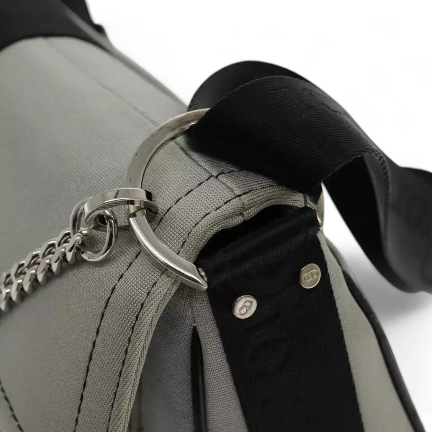 Christian Dior Hardcore Shoulder Bag Canvas Silver Womens Handbag