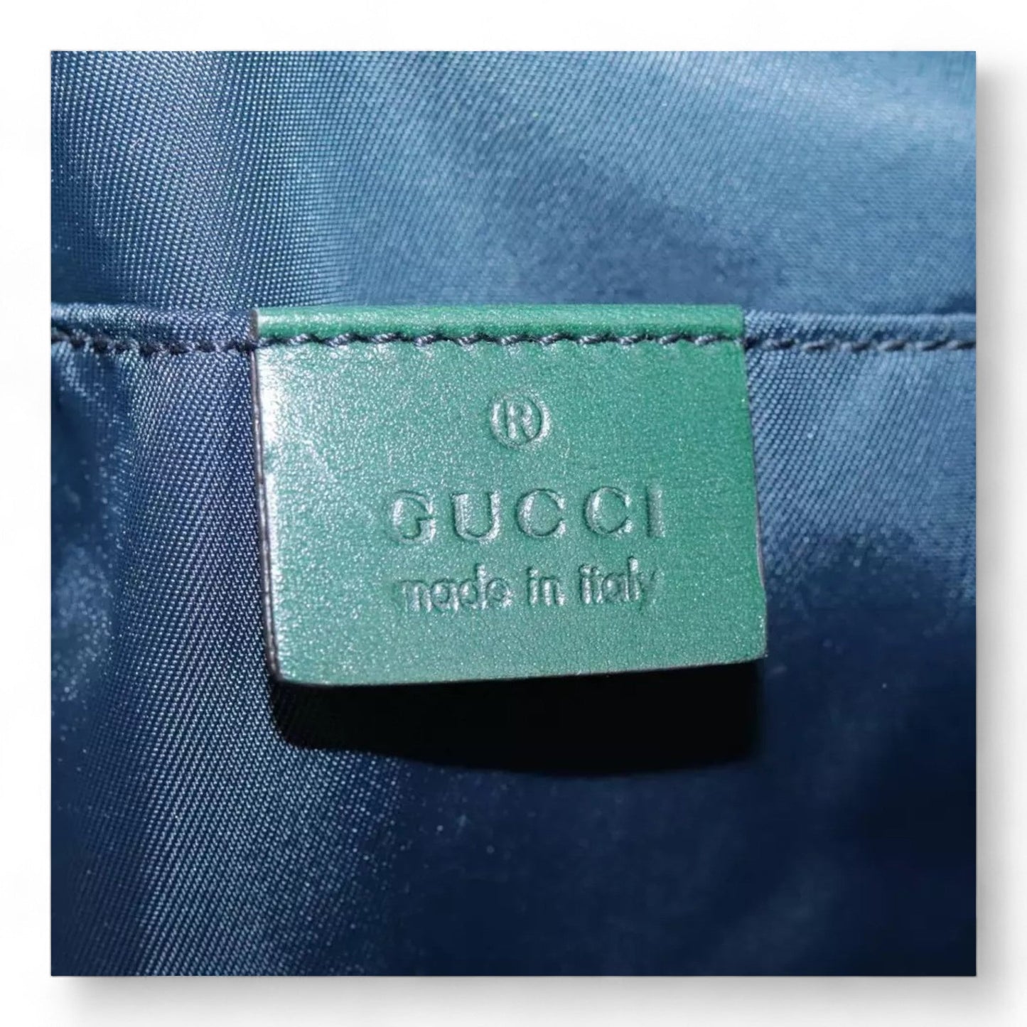 Gucci Sherry Line Hand Bag Nylon 2way Navy Red Shoulder Strap Handle Drop Vintage Unisex Made in Italy