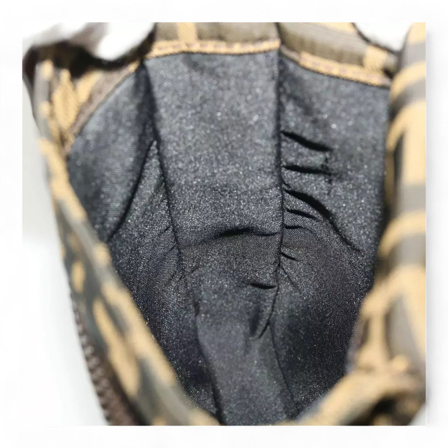 Fendi Zucca Canvas Shoulder Crossbody Bag Black Brown