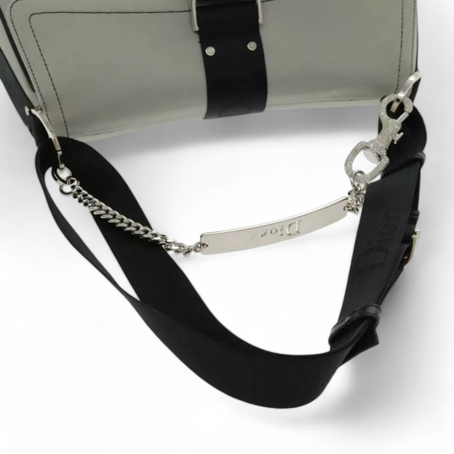 Christian Dior Hardcore Shoulder Bag Canvas Silver Womens Handbag