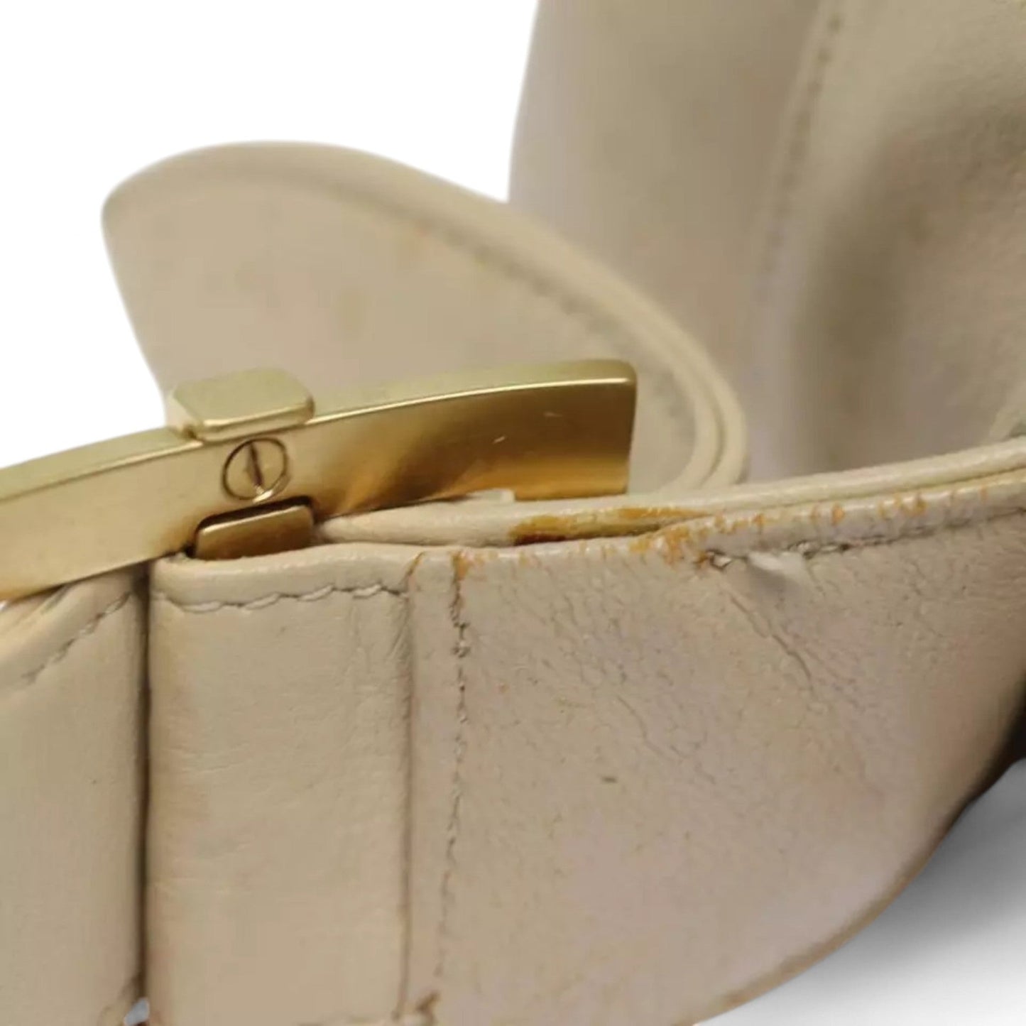 CHANEL Choco Bar Turn Lock Shoulder Bag Wool Women Vintage Multicolor Beige Gold Hardware