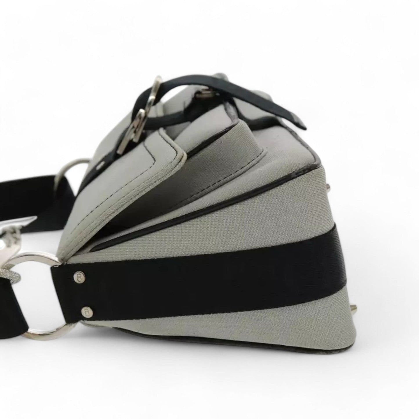 Christian Dior Hardcore Shoulder Bag Canvas Silver Womens Handbag