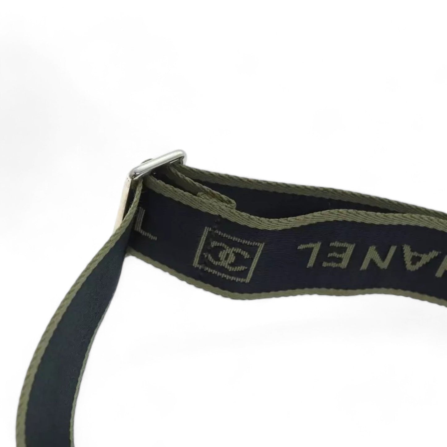 Chanel Sports Coco Mark Shoulder Bag Nylon Black Silver Vintage Crossbody Purse