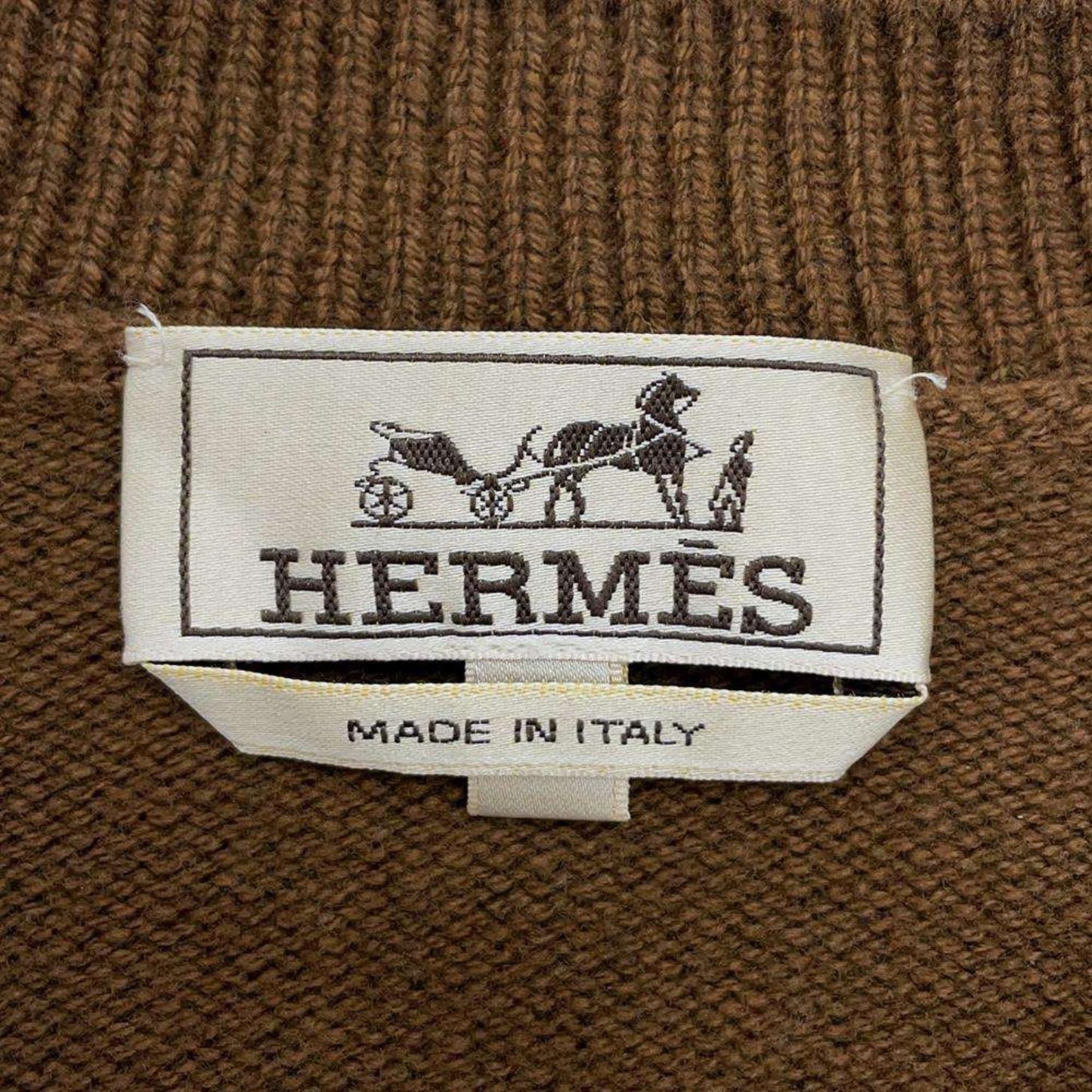 HERMES Knit Wool Navy Camel Sweater Preloved