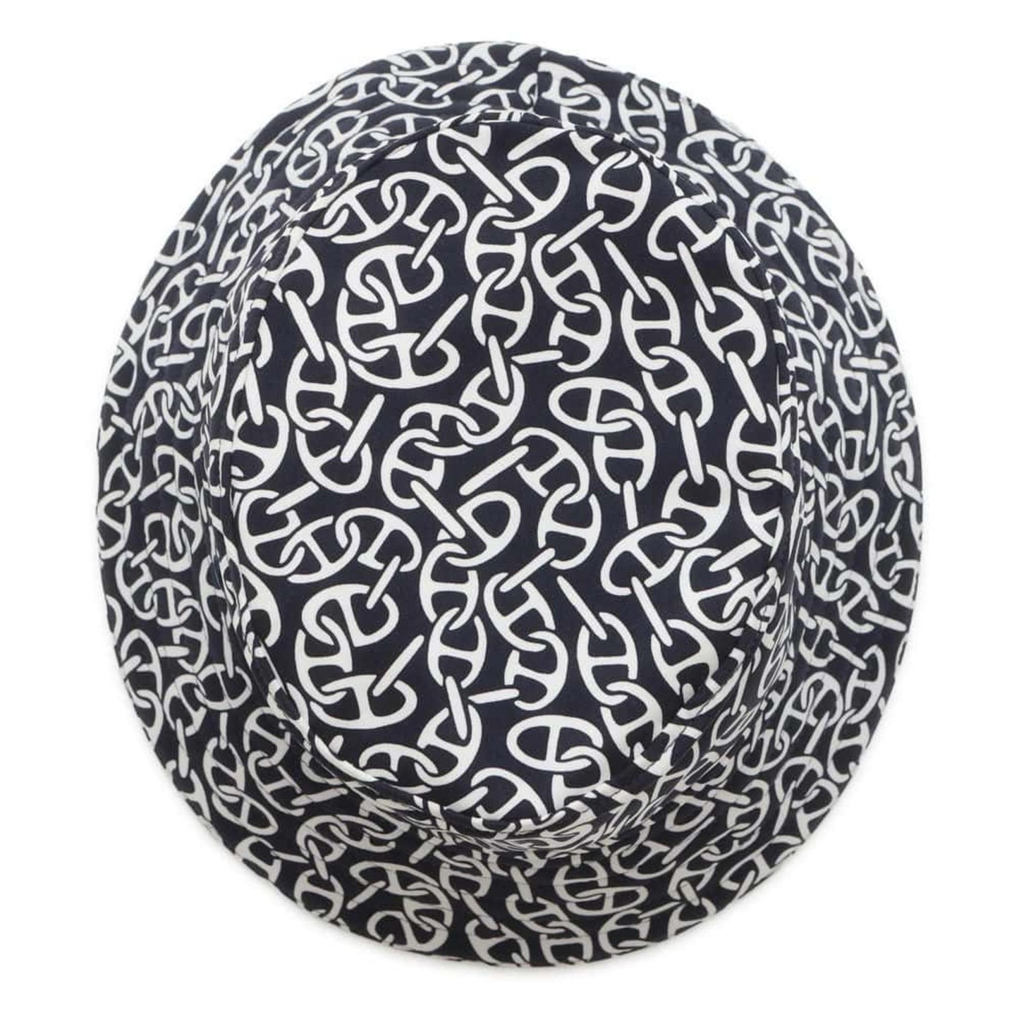 HERMES Hat Harper Nylon Polyurethane Blue Noir Preloved