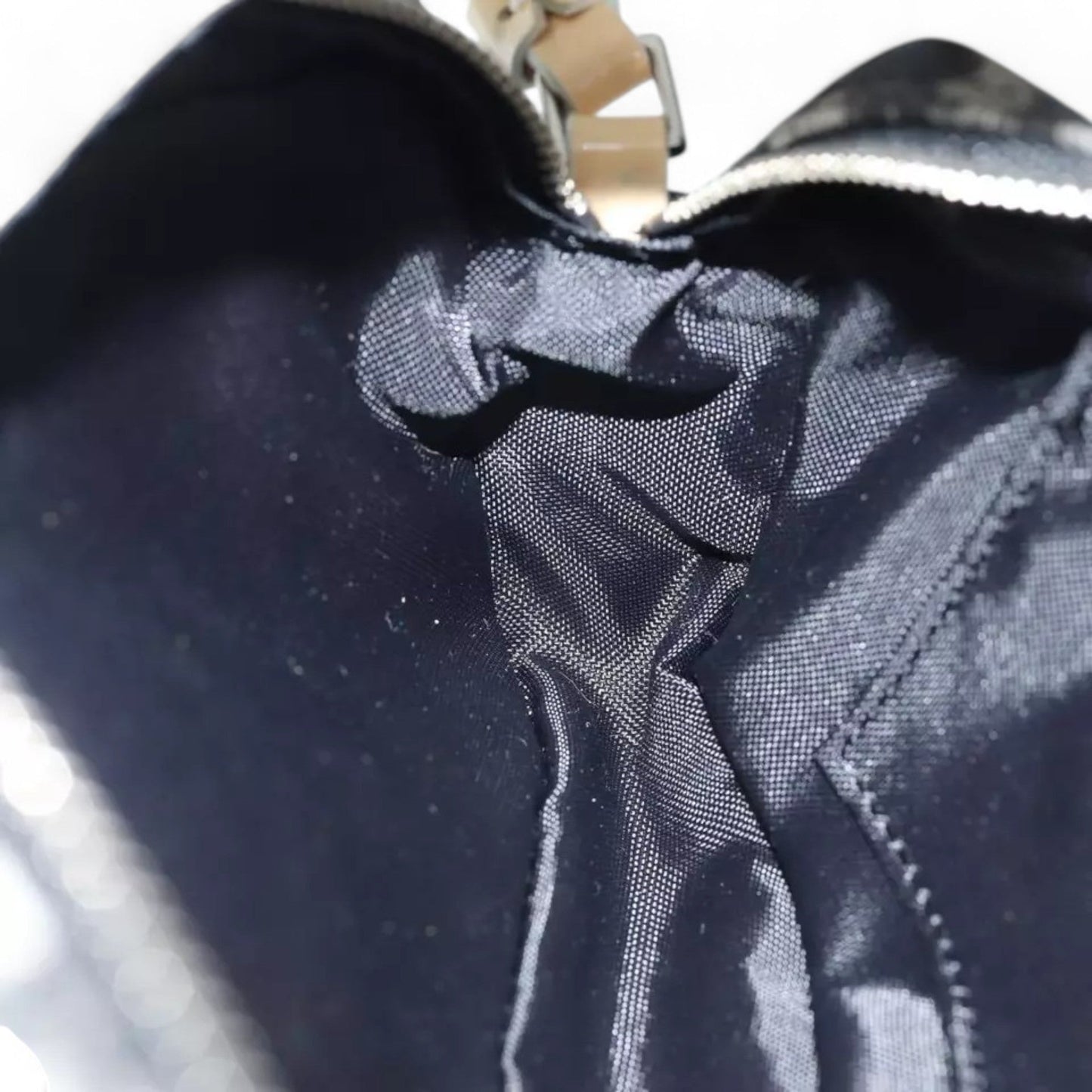 Christian Dior Vintage Trotter Canvas Black Beige Women's Handbag