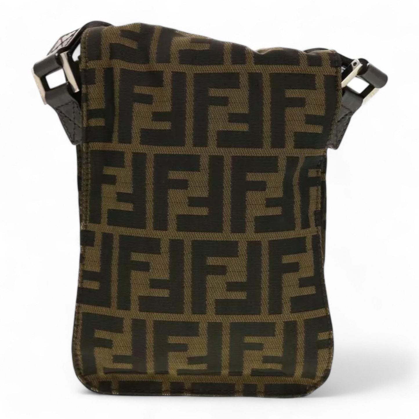 Fendi Zucca Canvas Shoulder Crossbody Bag Black Brown