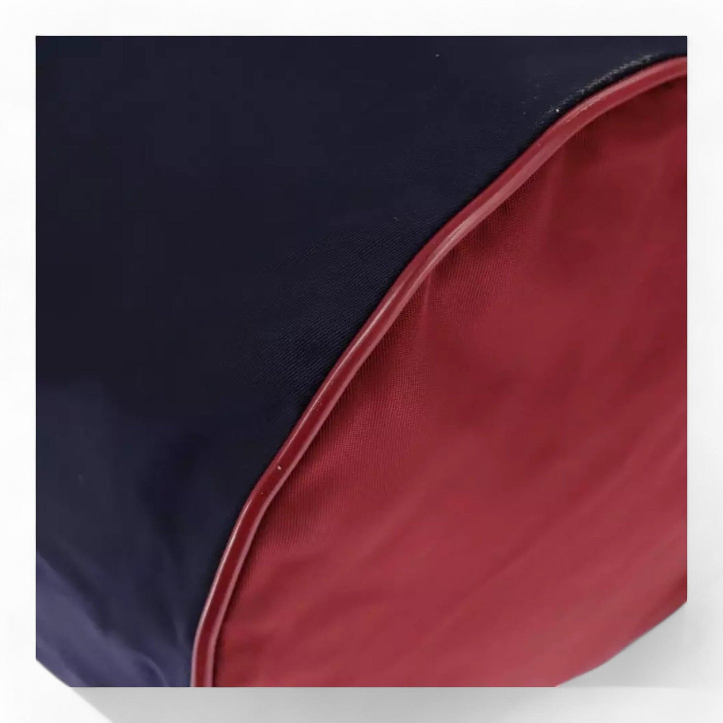 Gucci Sherry Line Hand Bag Nylon 2way Navy Red Shoulder Strap Handle Drop Vintage Unisex Made in Italy