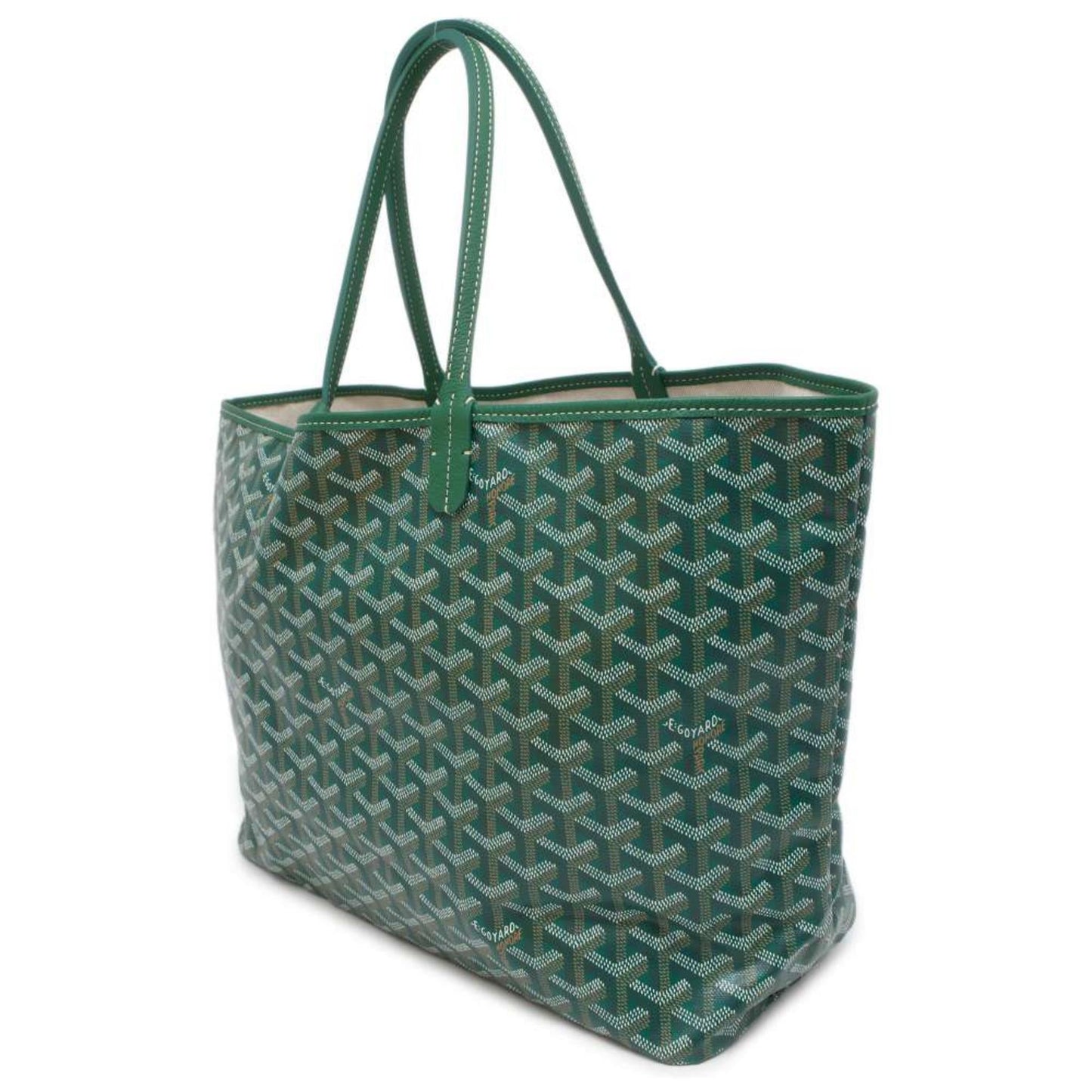 GOYARD Sun Louis PVC Leather Green Tote Bag Preloved