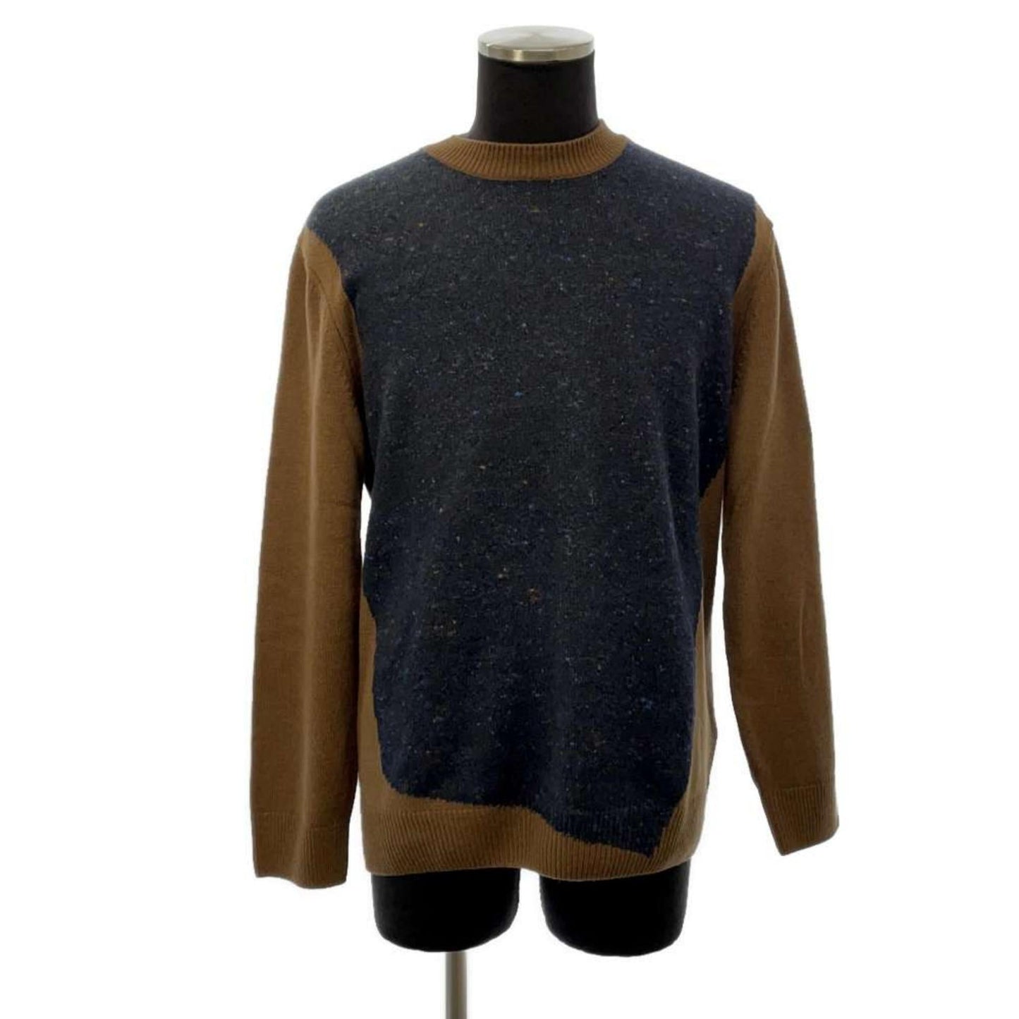 HERMES Knit Wool Navy Camel Sweater Preloved