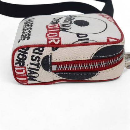 Christian Dior Hardcore Pouch Canvas White Shoulder Bag with Star Charm