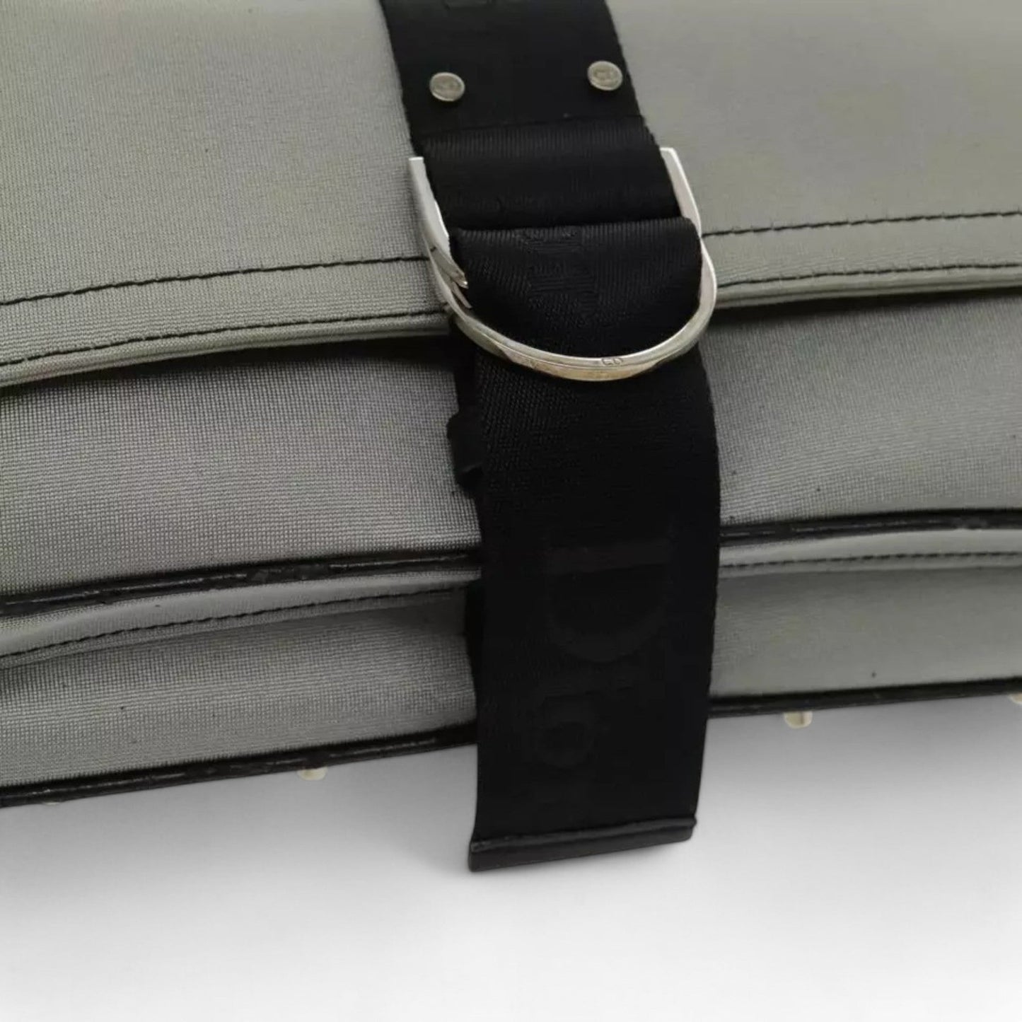 Christian Dior Hardcore Shoulder Bag Canvas Silver Womens Handbag