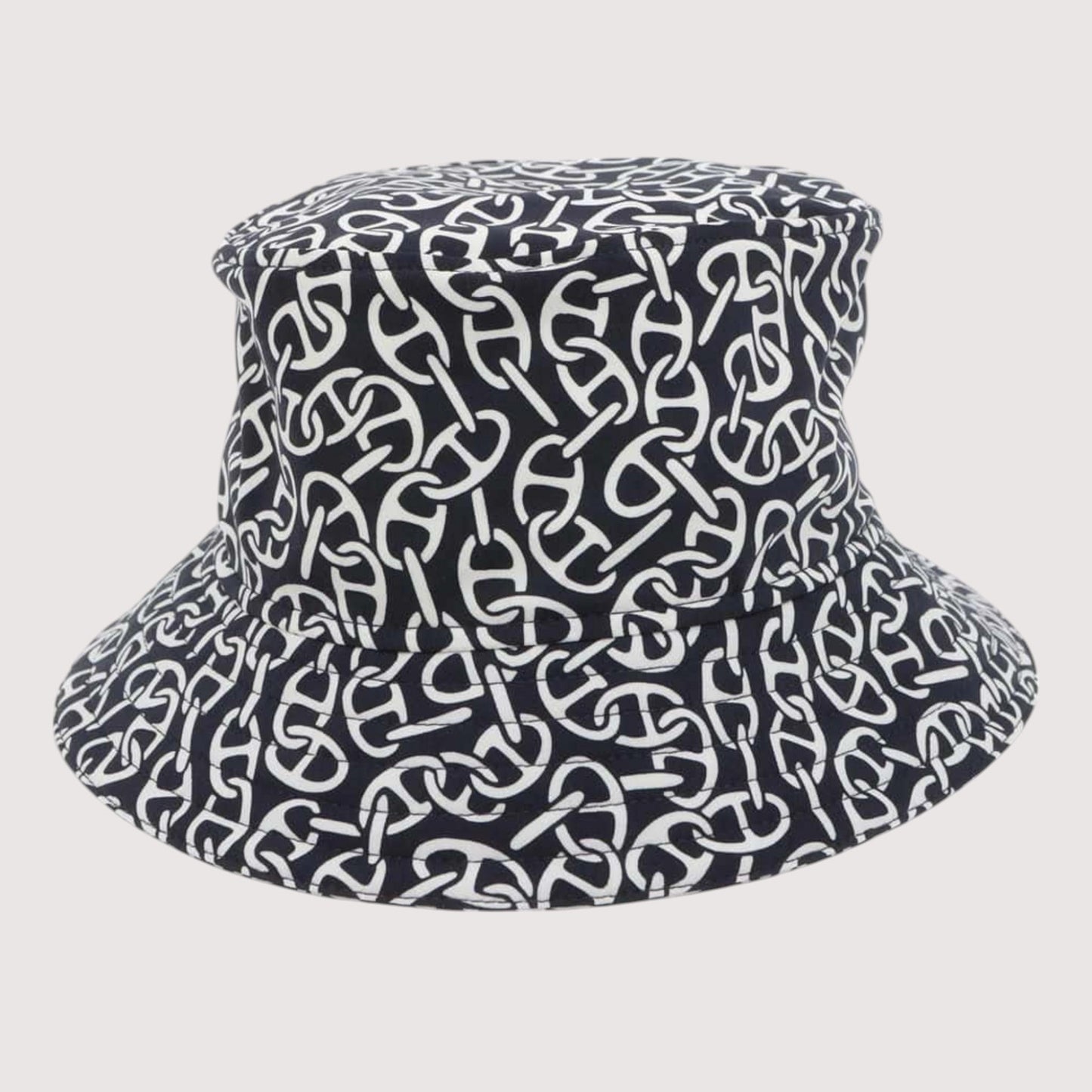HERMES Hat Harper Nylon Polyurethane Blue Noir Preloved