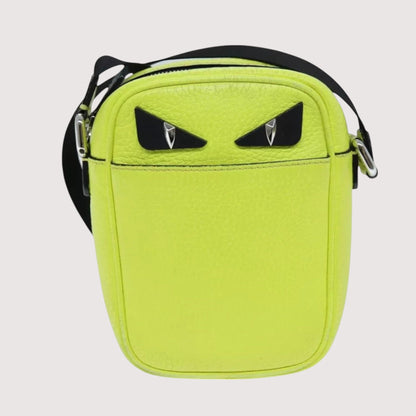 Fendi Shoulder Bag Leather Yellow Unisex Made in Italy Preowned