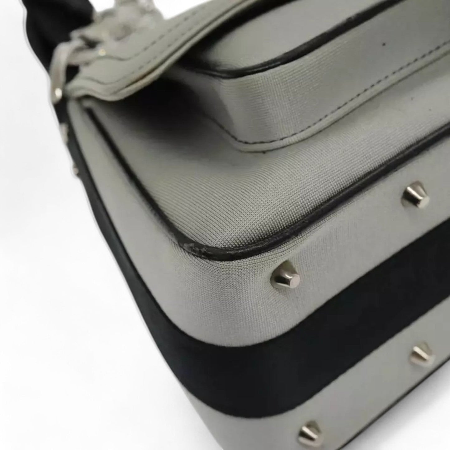 Christian Dior Hardcore Shoulder Bag Canvas Silver Womens Handbag