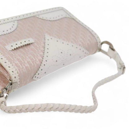 Christian Dior Trotter Canvas Shoulder Bag Pink White Women's Handbag Made in Italy