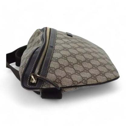 Gucci GG Supreme Body Bag PVC Leather Beige Gold