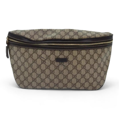 Gucci GG Supreme Body Bag PVC Leather Beige Gold
