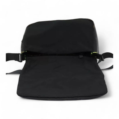 Chanel Sports Shoulder Bag Nylon Black Silver Unisex CC Logo Adjustable Strap