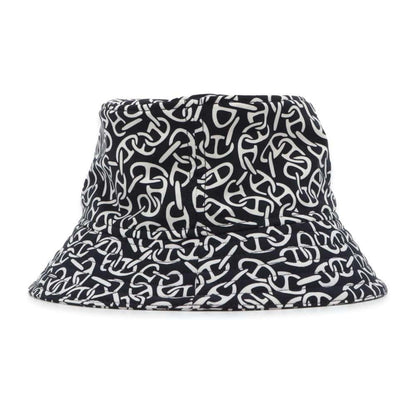 HERMES Hat Harper Nylon Polyurethane Blue Noir Preloved