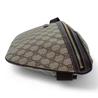Gucci GG Supreme Body Bag PVC Leather Beige Gold