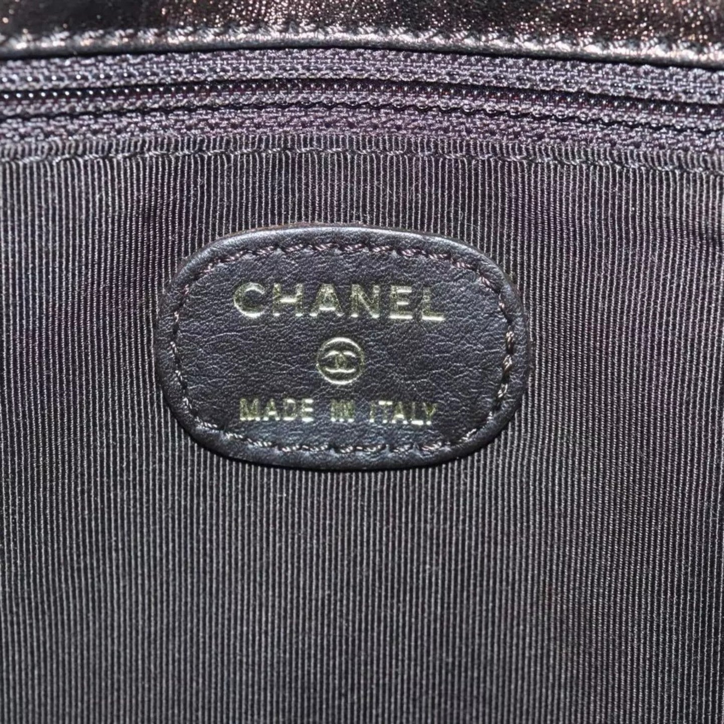 Chanel Vintage Shoulder Bag Leather Bronze Gold CC Women Crossbody