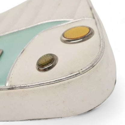 Christian Dior Cadillac Shoulder Bag Leather White Vintage Women's Handbag
