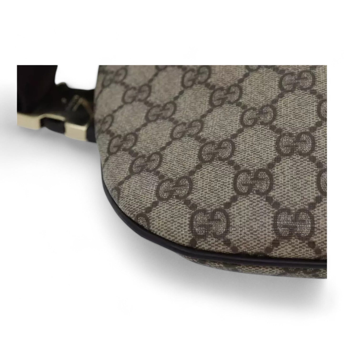 Gucci GG Supreme Body Bag PVC Leather Beige Gold