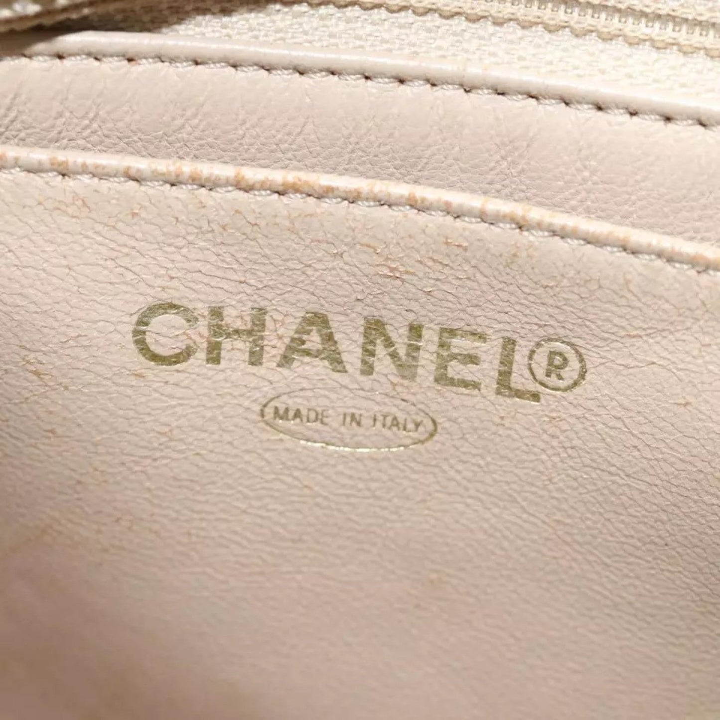 CHANEL Choco Bar Turn Lock Shoulder Bag Wool Women Vintage Multicolor Beige Gold Hardware