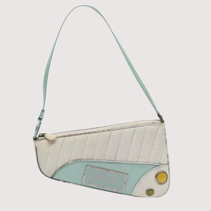 Christian Dior Cadillac Shoulder Bag Leather White Vintage Women's Handbag