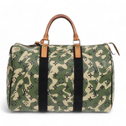 Louis Vuitton Camouflage Takashi Murakami Speedy 35 Handbag Women's Monogram Canvas