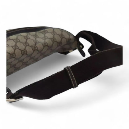 Gucci GG Supreme Body Bag PVC Leather Beige Gold