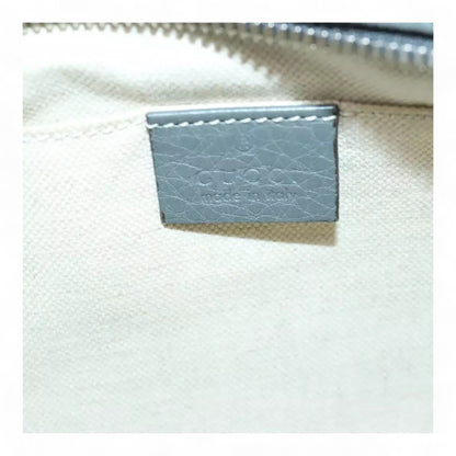 Gucci Interlocking Soho Shoulder Bag Leather Gray Silver