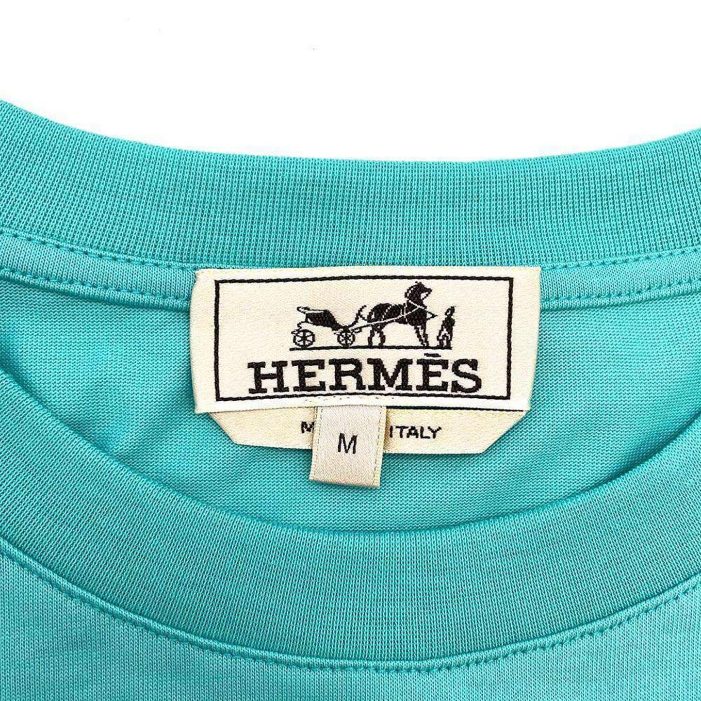 HERMES Chevaux en Symmetry Cotton Lagon TShirt Preloved