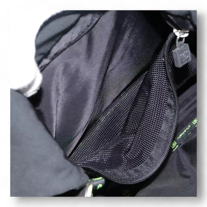 Chanel Sports Shoulder Bag Nylon Black Silver Unisex CC Logo Adjustable Strap