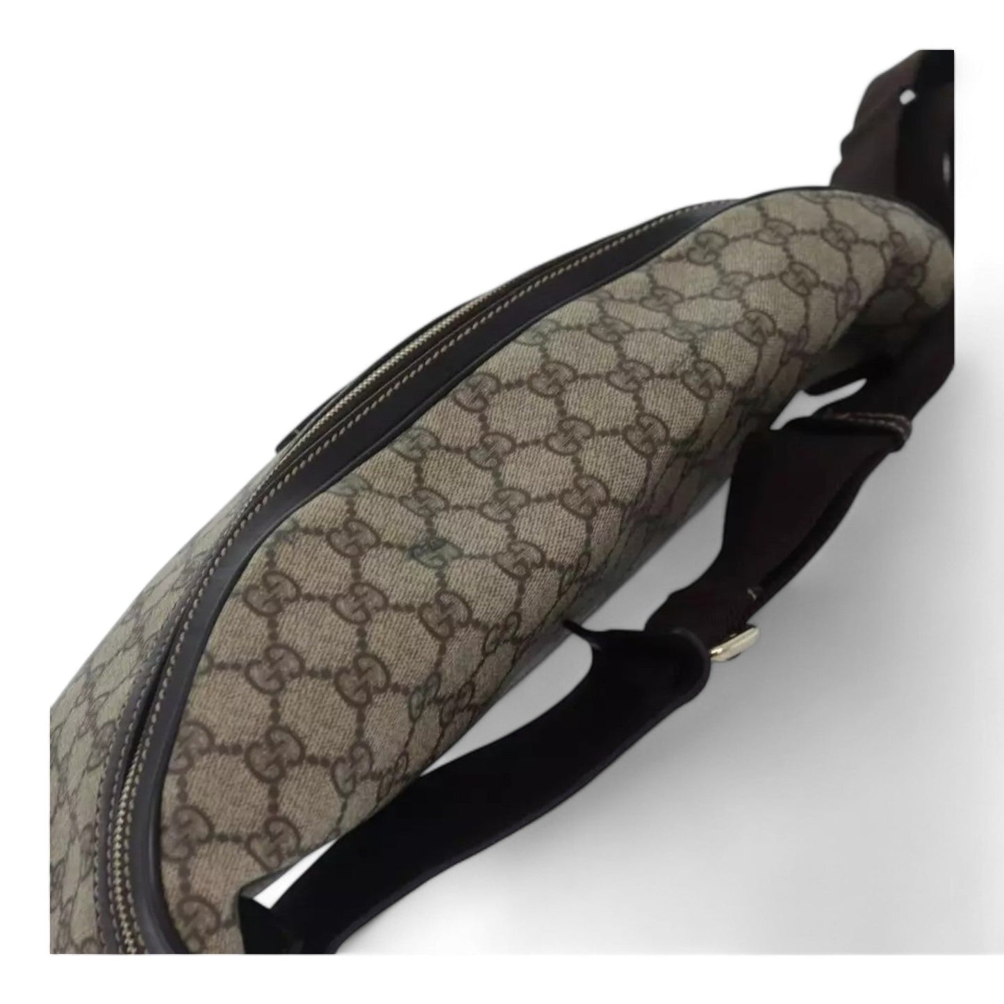 Gucci GG Supreme Body Bag PVC Leather Beige Gold