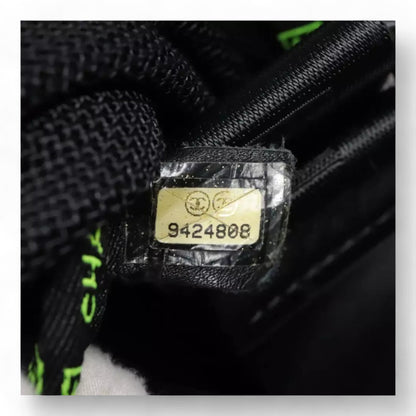Chanel Sports Shoulder Bag Nylon Black Silver Unisex CC Logo Adjustable Strap