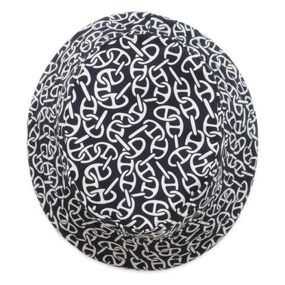 HERMES Hat Harper Nylon Polyurethane Blue Noir Preloved