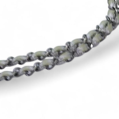 CHANEL Ice Cube Chain Turn Lock Bag Vinyl Silver Shoulder Bag